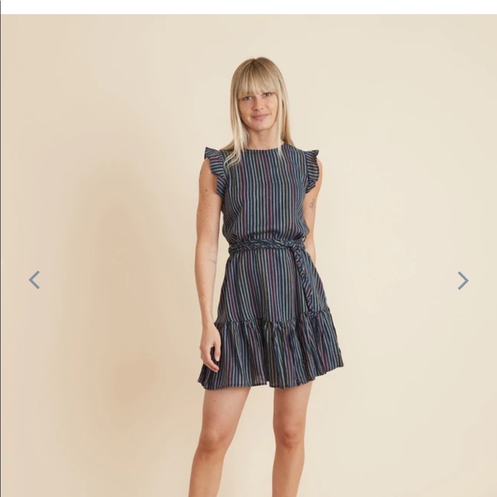 Laney Mini Dress in Navy Rainbow Stripe (SOLD OUT)